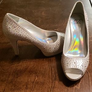 Silver Shimmer Heels